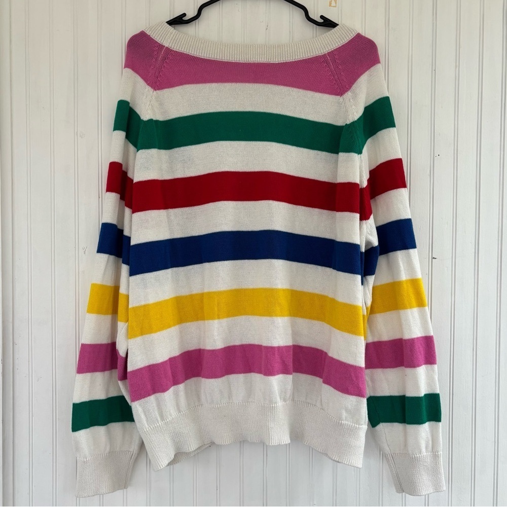 DISNEY 100 Women's Vneck Rainbow Mickey Mouse Embroidered Cardigan Size 2X - Picture 3 of 7